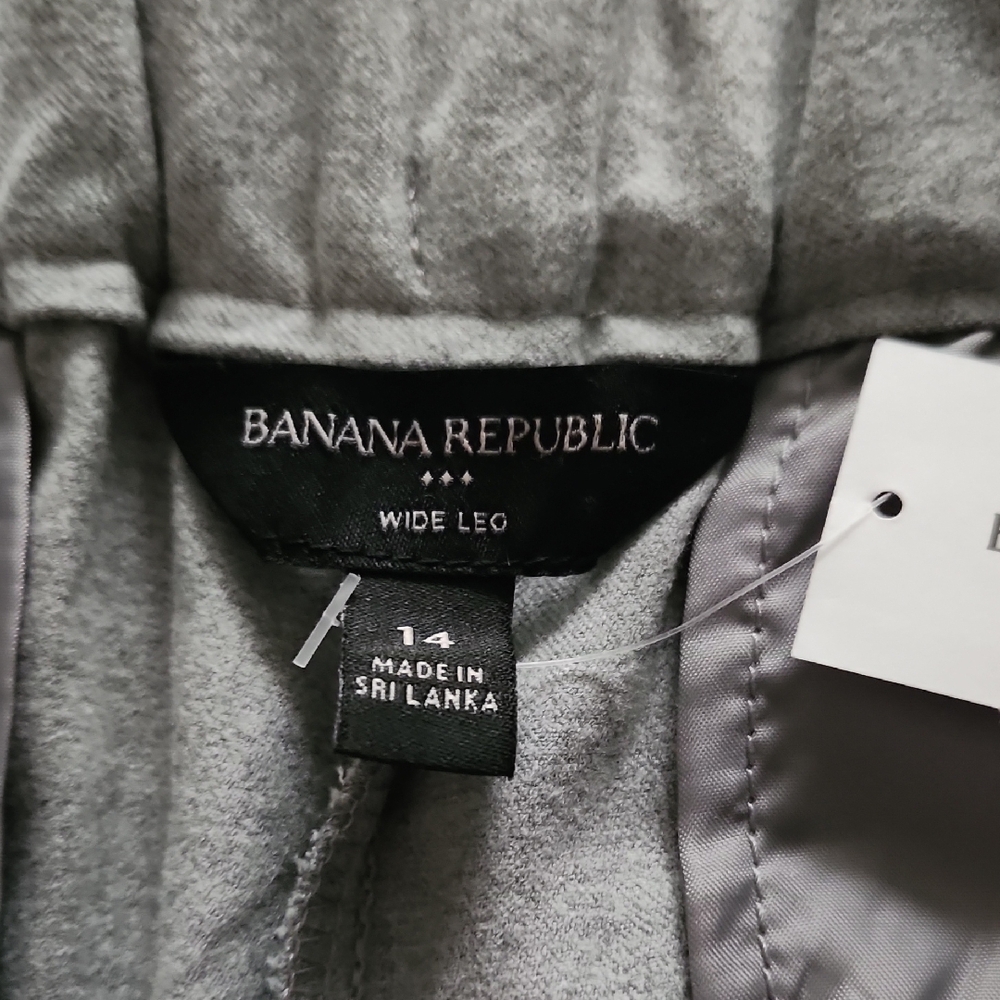 NWT Banana Republic Grey Wide-Leg Trousers - Sz 14